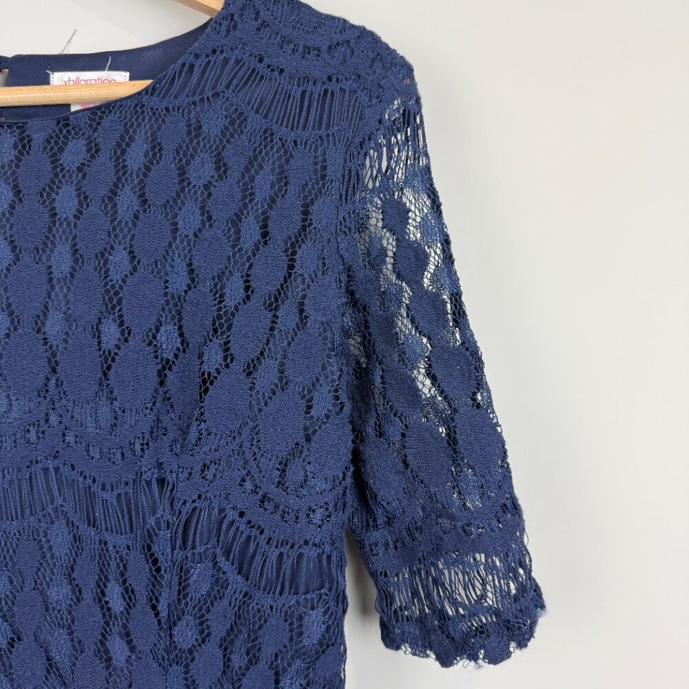 Womens Large Xhilaration Lace Dress in Navy Blue - Picture 2 of 8